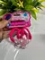Pack x3 colitas y 4 mini broches fucsia