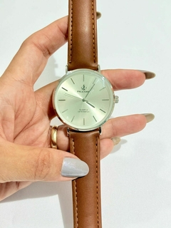 Relógio Masculino - 40mm - Pulseira Couro na internet