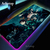 Anime Demônio Slayer Mouse Pad, Gaming Mouse Pad, LED RGB, Gamer Mat, Mesa do c
