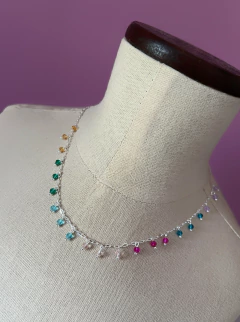Collar cristales multicolor AC.blanco en internet