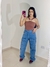 CALÇA JEANS WID LEG CARGO FAIXA ROSA 32 - encaantomoodas_