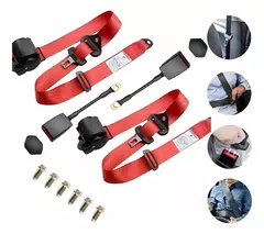 CINTURONES DE SEGURIDAD UNIVERSAL ROJOS