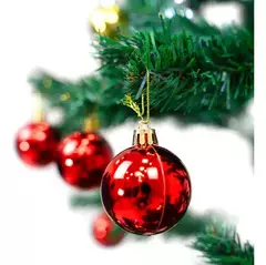 BOLA NATAL MISTA 3CM VERMELHA NA SOLAPRA