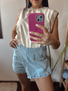 Skort Irak celeste - comprar online