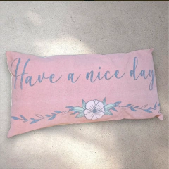 Almohadón Decorativo Rectangular 60x30 Gabardina Tonos Rosas