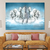 Quadro Decorativo em Tela Canvas Grande 3D Cavalos Pintura Branco Fazenda