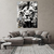 Quadro Decorativo em Tela Canvas Grande 3D Colagem Leão Preto Branco V02