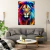 Quadro Decorativo em Tela Canvas Grande 3D Leão com Juba em Chamas de Cores e Estilo Arte Moderna