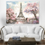 Quadro Decorativo em Tela Canvas Grande 3D Torre Eiffel Casal Sala Rosa