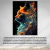 Quadro Decorativo em Tela Canvas Grande 3D Fúria do Gato em Abstrato de Fogo e Água - comprar online