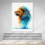 Quadro Decorativo em Tela Canvas Grande 3D Leão com Juba Aquática em Explosão de Cores - comprar online