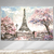 Quadro Decorativo em Tela Canvas Grande 3D Torre Eiffel Casal Sala Rosa - comprar online