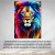 Quadro Decorativo em Tela Canvas Grande 3D Leão com Juba em Chamas de Cores e Estilo Arte Moderna - comprar online