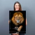 Quadro Decorativo em Tela Canvas Grande 3D Fúria do Gato em Abstrato de Fogo e Água - Canvas Chic