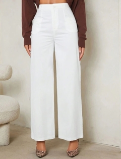 Pantalones rectos unicolor de talle alto