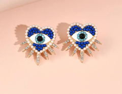 Pendientes de botón en forma de corazón - comprar en línea