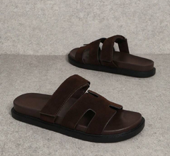 Sandalias cómodas con suela gruesa, diseño básico y deslizante sintética