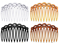 4 Accesorios de peinetas para el cabello de mujer, peinetas laterales francesas de plástico con diseño decorativo, pasadores para el cabello,