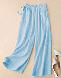 Pantalones sueltos y casuales de unicolor para mujer, para el verano - tienda en línea