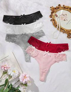 paquete de 5 bragas tipo tanga simples para mujeres, calzones cómodos