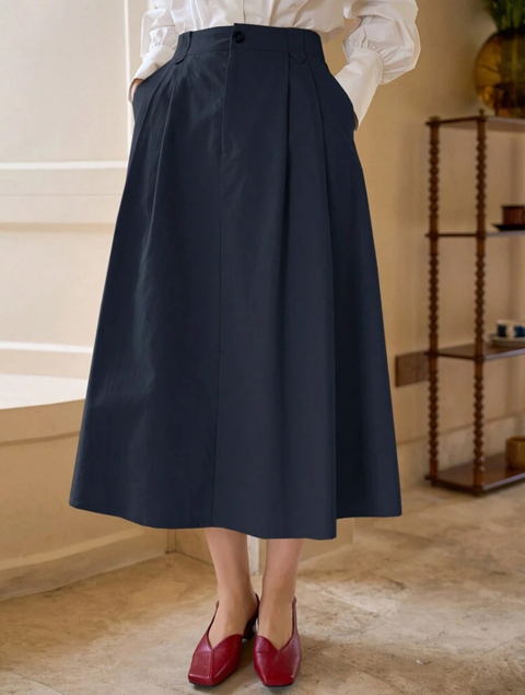 Falda sólida de color simple para mujeres