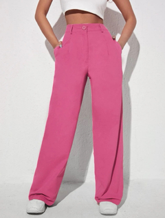 Pantalones Largos Regulares De Pliegues De Color Sólido - tienda en línea