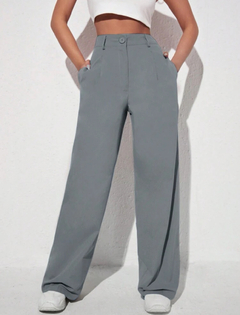 Pantalones Largos Regulares De Pliegues De Color Sólido - comprar en línea