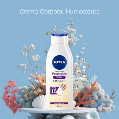 NIVEA Crema Corporal Humectante Protección Solar (400 ml), con Vitamina E y Aloe, Protección UV Fps15, 48 horas de Humectación Profunda para Todo Tipo