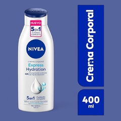 NIVEA Crema Corporal Humectante Express Hydration (400 ml) - 48 horas de Humectación Porfunda - Enriquecida con Minerales Marinos - Ideal para Piel No