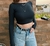 Cropped Gabi - Preto e Nude - comprar online