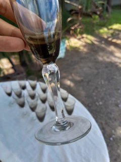 15 Copas de Vidrio Fume Talladas - Antiguedades JOE