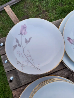12 Platos Hondos ~ Porcelana Tsuji - Antiguedades JOE