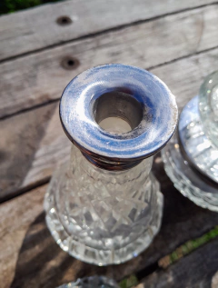 Par de Perfumeros con Frasco en Vidrio Tallados