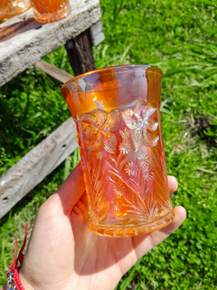 Imagen de Jarra con 5 Vasos, Carnival Glass
