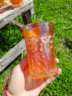 Imagen de Jarra con 5 Vasos, Carnival Glass