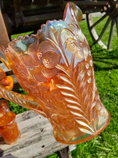 Jarra con 5 Vasos, Carnival Glass en internet