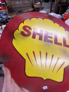 Cartel, Shell, Pintado a Mano - Antiguedades JOE