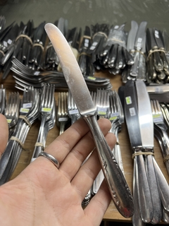 12 Cuchillos Postre/Grandes ~ Ac. Inox Gamuza - Antiguedades JOE