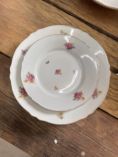 12 Platos Playos ~ Porcelana Verbano - tienda online
