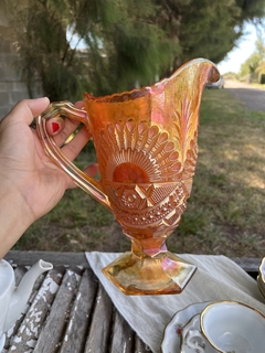 Jarra de Vidrio ~ Carnival Glass - Antiguedades JOE