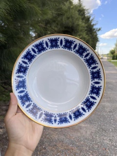 12 Platos Hondos ~ Porcelana Checoslovaca