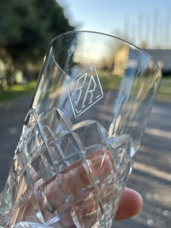 Vaso de Vidrio Tallado “RR” - comprar online