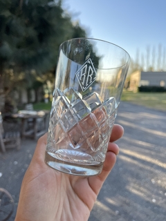 Vaso de Vidrio Tallado “RR”