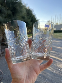 Vaso de Vidrio Tallado “RR” - tienda online