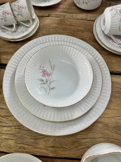 12 Platos Playos ~ Porcelana Tsuji