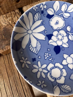 9 Platos Hondos ~ Porcelana Marly Blue Garden en internet