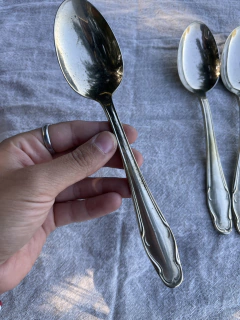 4 Cucharas Soperas Alpaca Trabajadas