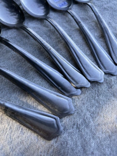 7 Cucharas Soperas Ac. Inox. - Antiguedades JOE