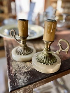 Par de Candelabros en Bronce y Marmol en internet