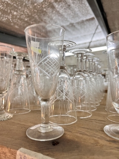 9 Copas de Vidrio Talladas